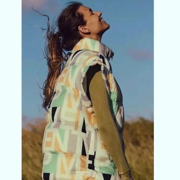 free people movement Jackets & Blazers - FP Movement by Free People In A Bubble Printed Logo Vest Size S NWT